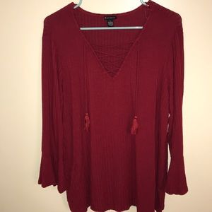 Red long sleeve top